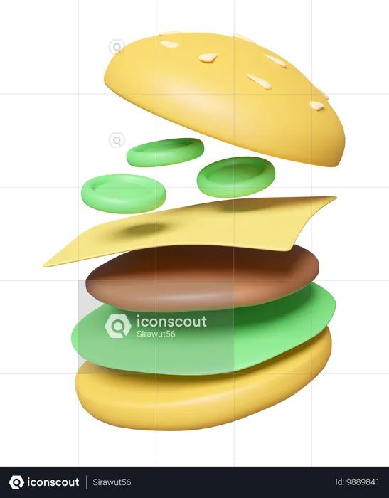 Hamburger  3D Icon