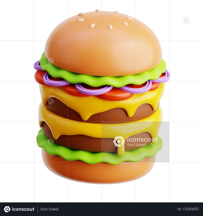 Hamburger  3D Icon