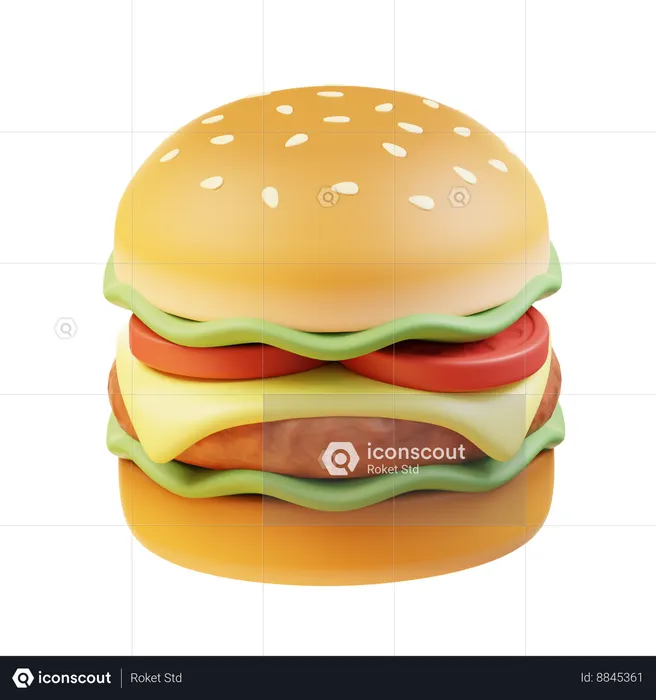 Hamburger  3D Icon