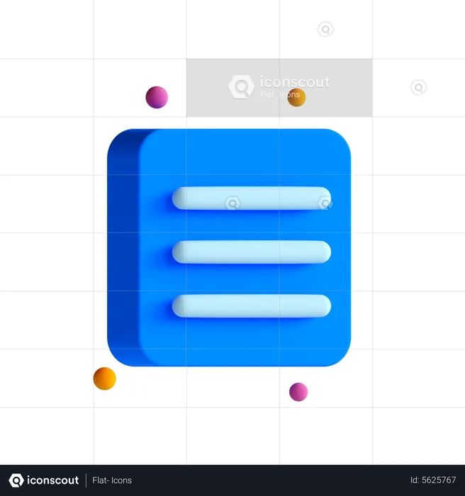 Hamburger Menu  3D Icon