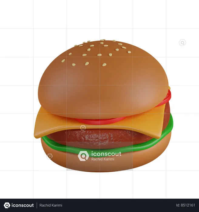 Hambúrguer  3D Icon