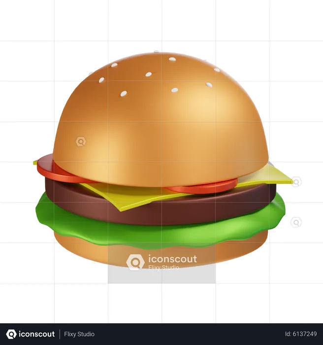 Hambúrguer  3D Icon