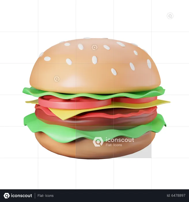 Hambúrguer  3D Icon