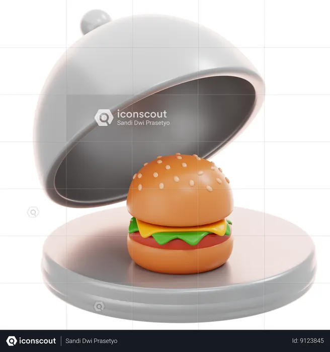 Hambúrguer aberto  3D Icon