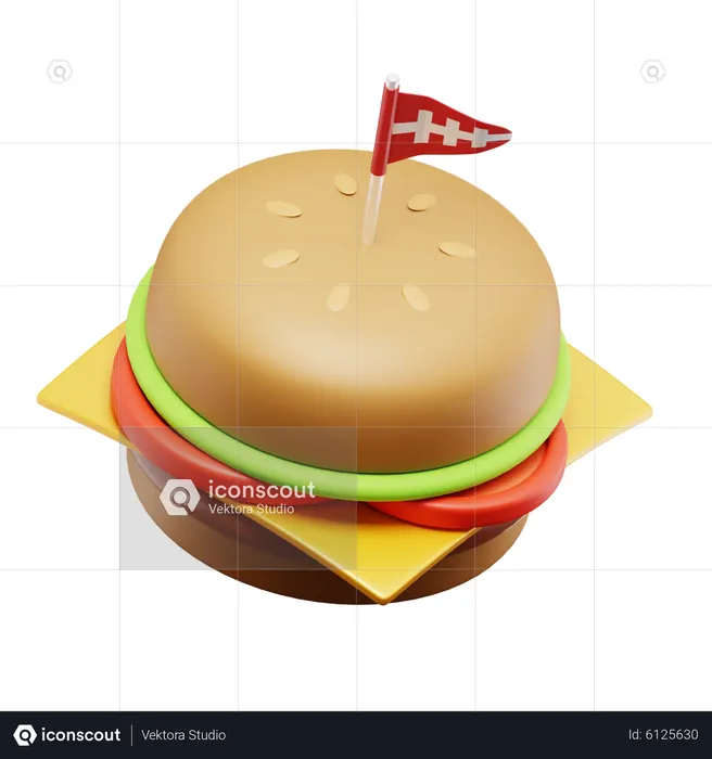 Hambúrguer americano  3D Icon