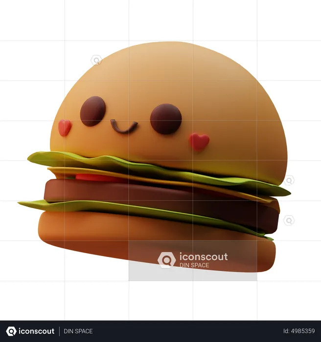 Emoji de hambúrguer Emoji 3D Icon