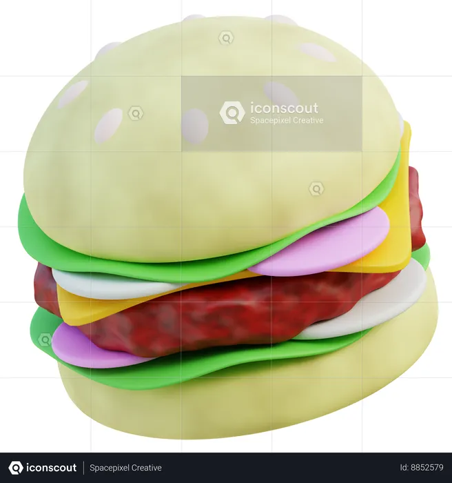 Hamburguesa  3D Icon