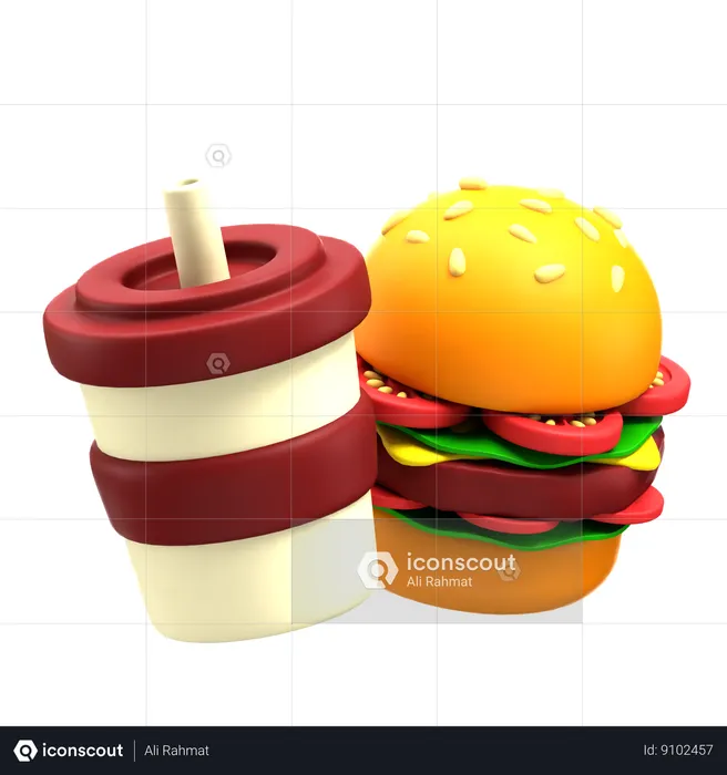 Hamburguesa  3D Icon