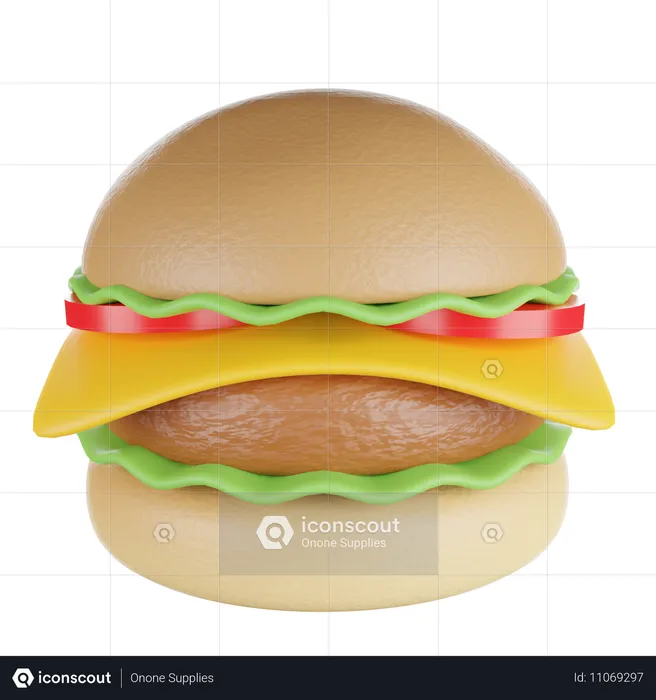 Hamburguesa  3D Icon