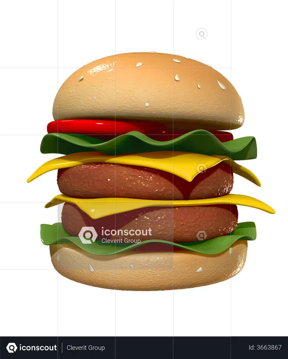 Hamburguesa  3D Illustration