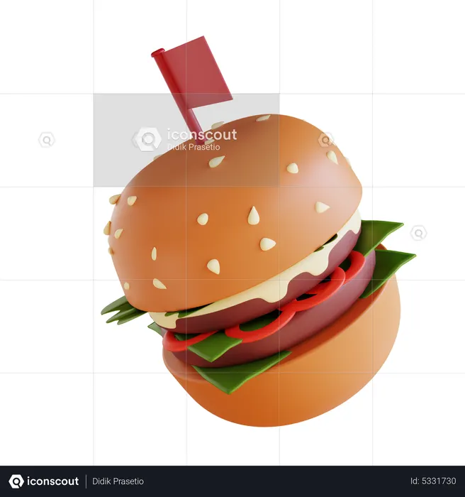 Hamburguesa  3D Icon