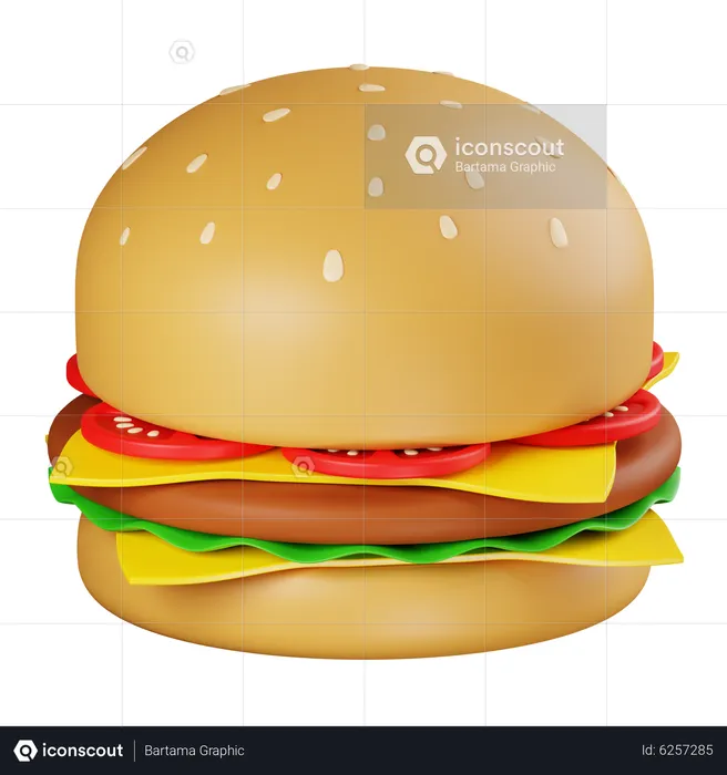 Hamburguesa  3D Icon