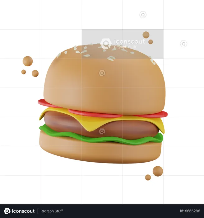 Hamburguesa  3D Icon