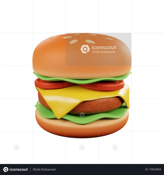 Hamburguesa  3D Icon