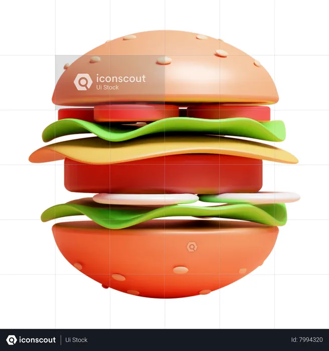 Hamburguesa  3D Icon