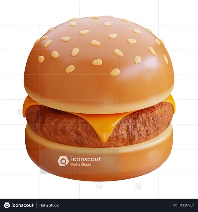 Hamburguesa con queso y carne  3D Icon