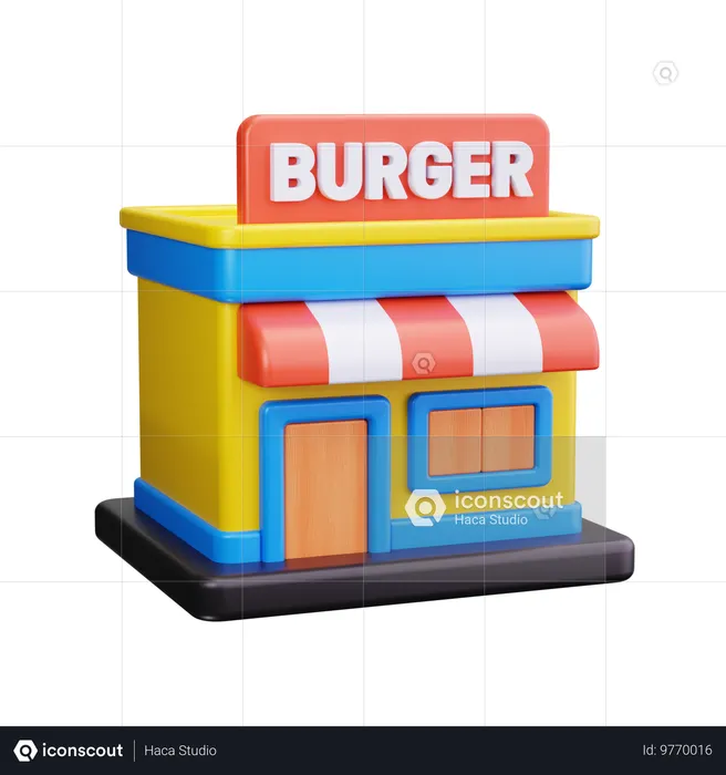 Tienda de hamburguesas  3D Icon