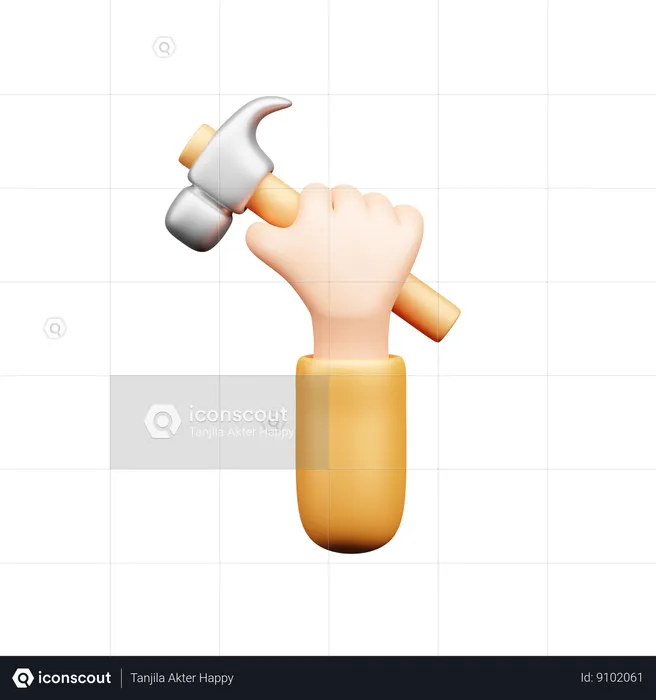 Hammer Hand  3D Icon