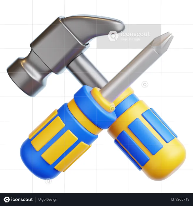 Hammer und Schraube  3D Icon