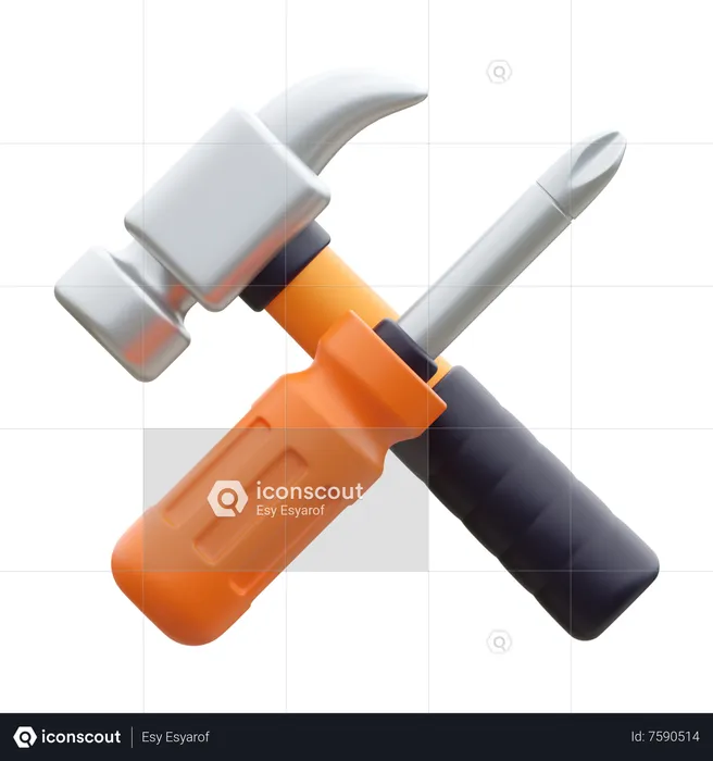 Hammer und Schraube  3D Icon