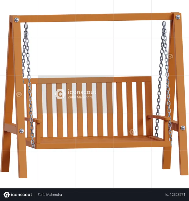 Hammock Chair with Wooden Stand  3D Icon