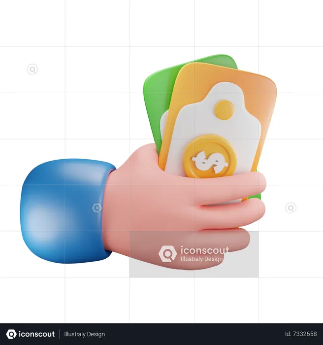 Hand a Money  3D Icon
