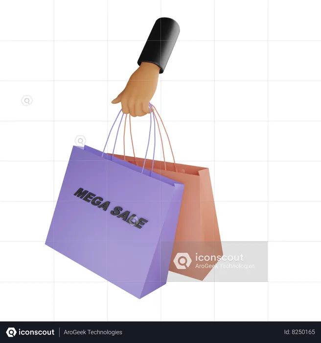 Hand And Carry Bag  3D Icon