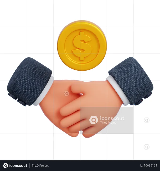 Hand and Coin  3D Icon