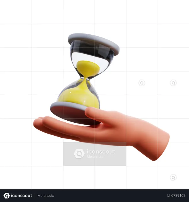 Hand and time  3D Icon