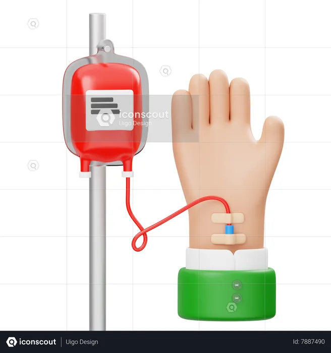 Hand Blood Donation  3D Icon