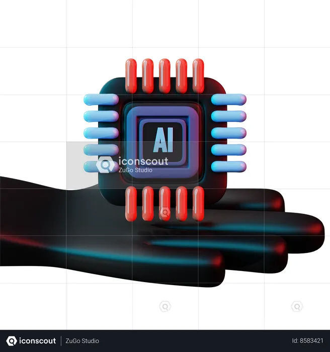 Hand Bring Ai Chip  3D Icon