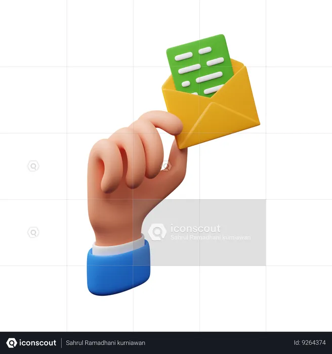 Hand carrying envelope  3D Icon
