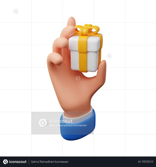 Hand Carrying Gift Box  3D Icon