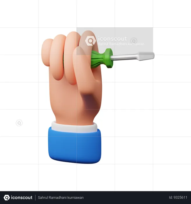 Hand Carrying Screwdriver  3D Icon