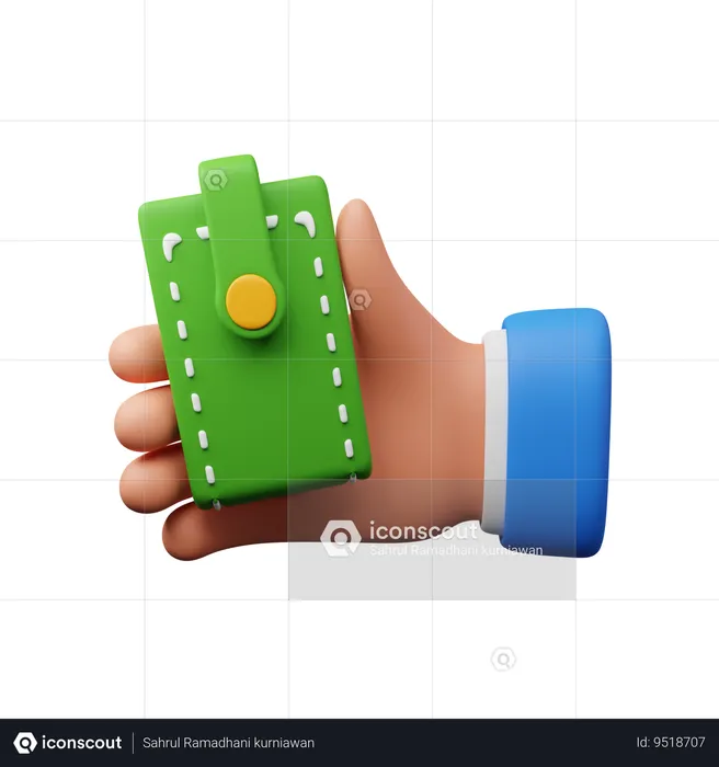 Hand Carrying Wallet  3D Icon