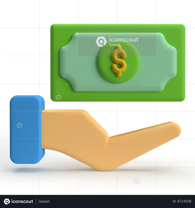 Hand Cash  3D Icon