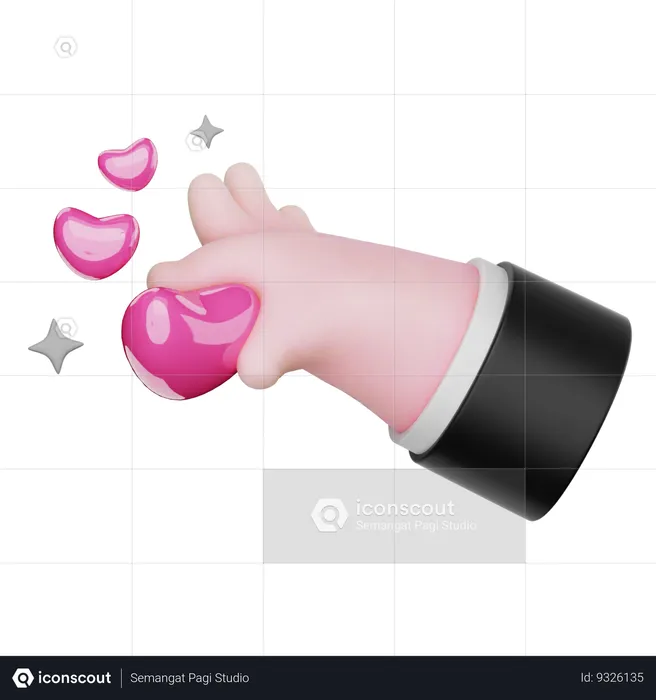 HAND CATCH LOVE  3D Icon