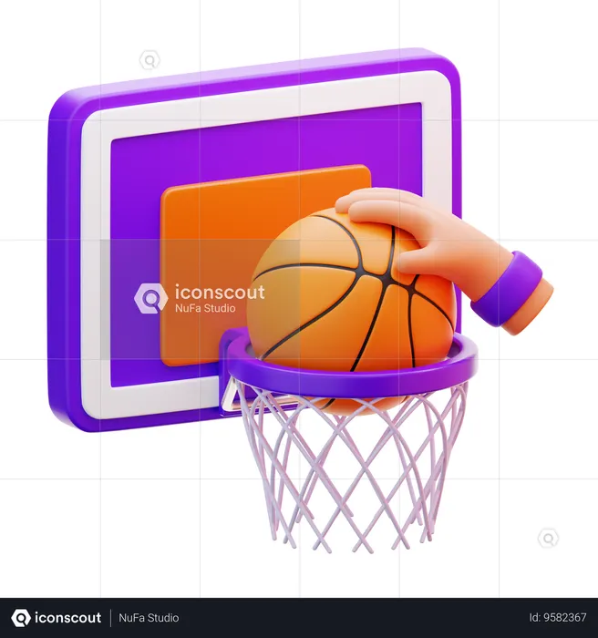 Hand Drooting A Basketball  3D Icon