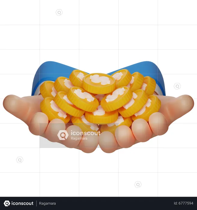 Hand erhält Geld  3D Icon