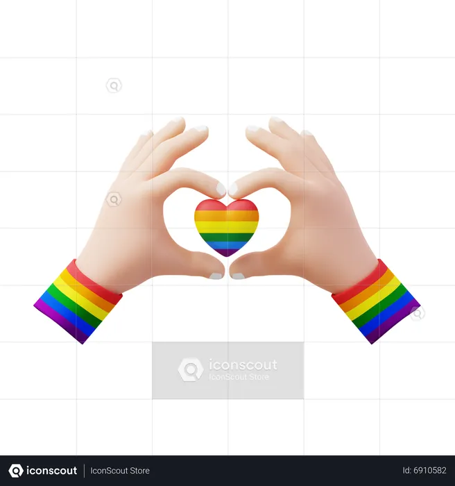 Hand Forming Hearts  3D Icon