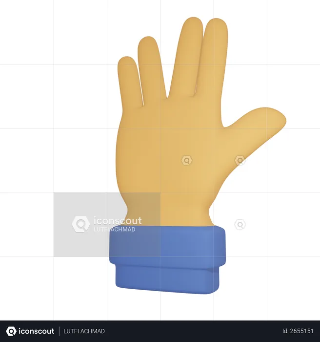 Hand gesture  3D Illustration