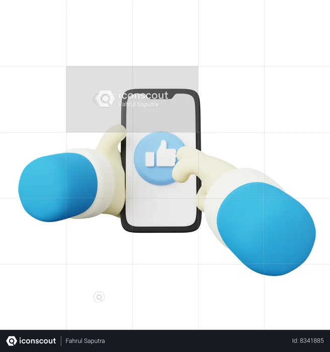 Hand Gesture Clicking Like Button  3D Icon