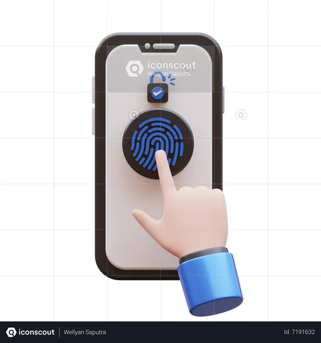 Hand Gesture Fingerprint  3D Icon
