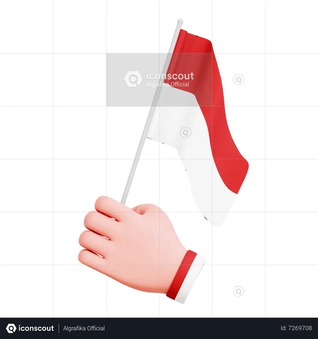 Hand Gesture Flag Indonesian  3D Illustration