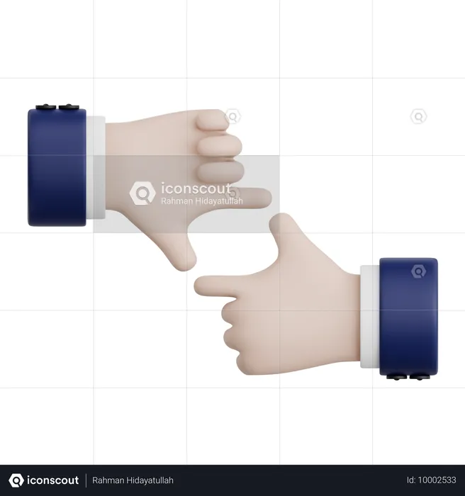 Hand Gesture Focus Sign  3D Icon