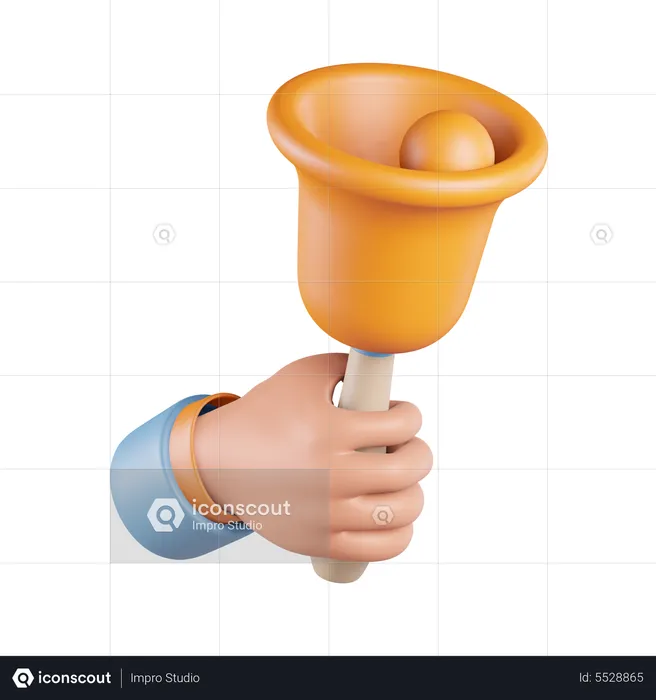 Hand Gesture Holding A Bell  3D Icon