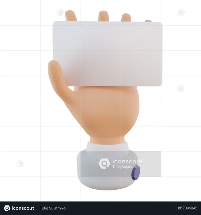 Hand Gesture Holding Name Card  3D Icon