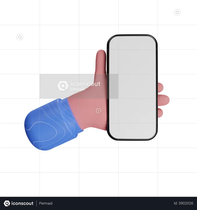 Hand Gesture Holding Phone  3D Illustration
