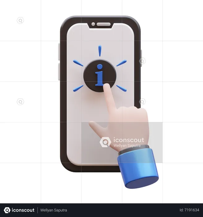 Hand Gesture Information Button  3D Icon