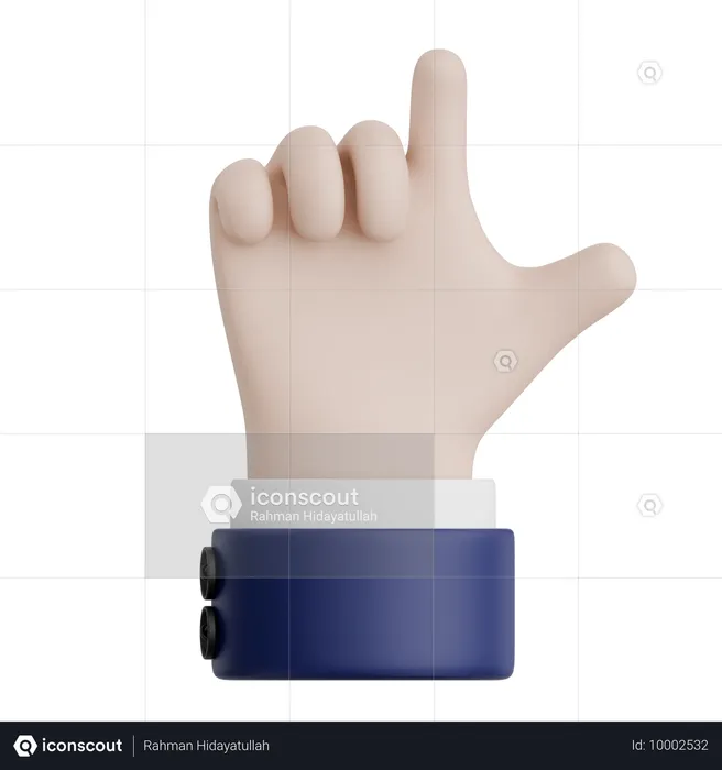 Hand Gesture L Sign  3D Icon